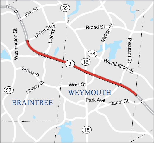 Braintree and Weymouth: Resurfacing and Related Work on Route 3